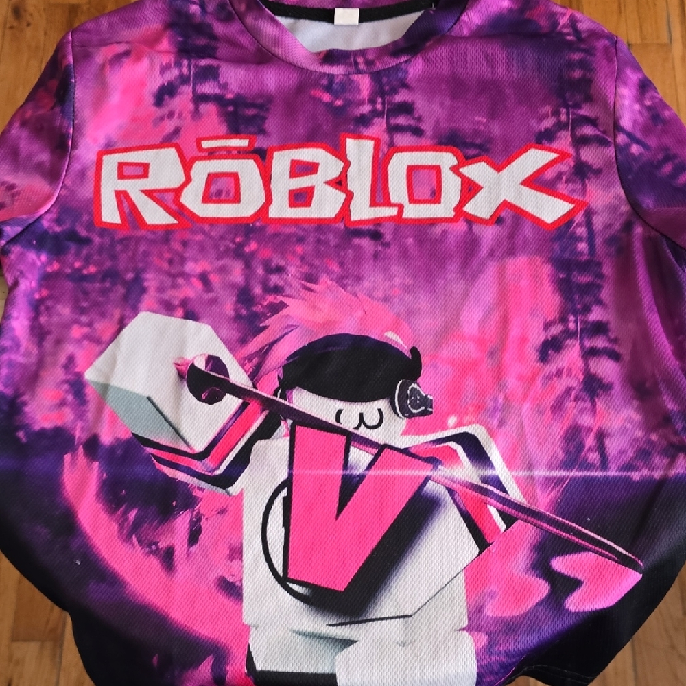 Roblox Kids Short Sleeve Tee in Pink & Purple Tie-Dye